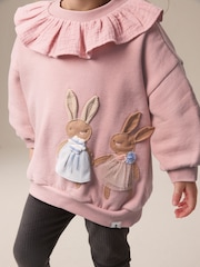 Pink Collared Crew Sweatshirt & Leggings Set (3mths-7yrs) - Image 4 of 9