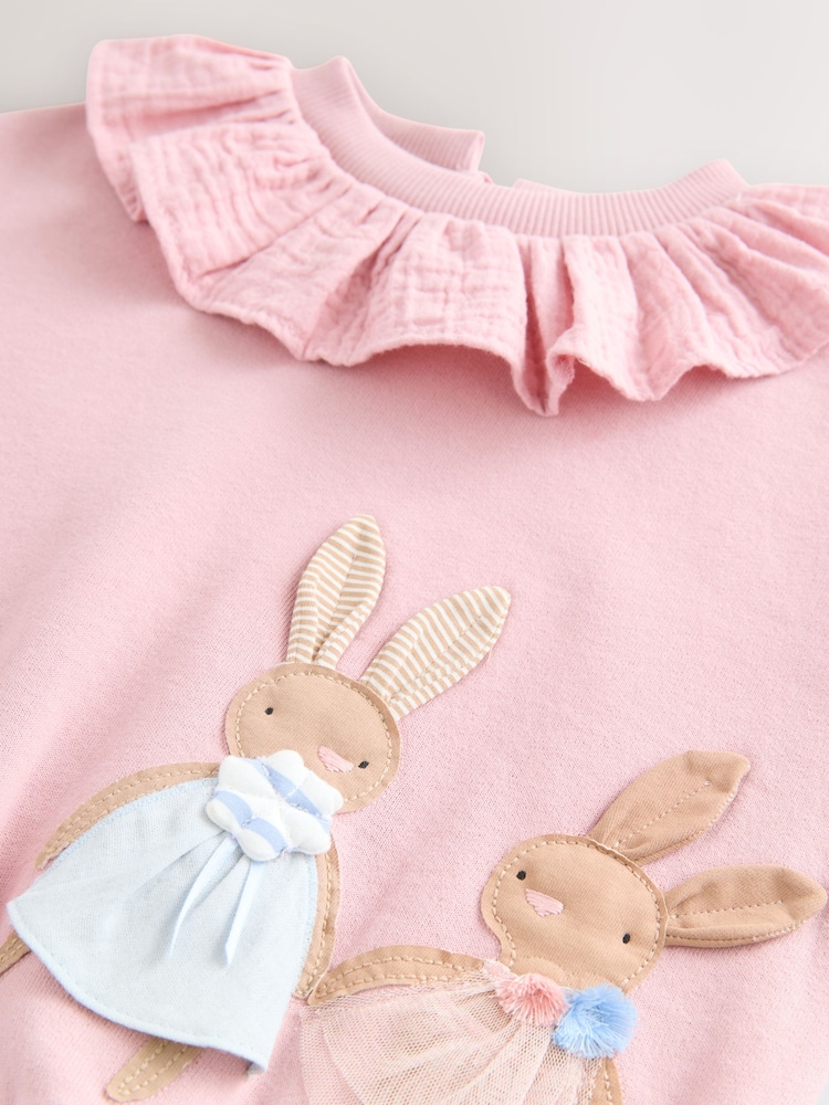 Pink Collared Crew Sweatshirt & Leggings Set (3mths-7yrs) - Image 9 of 9