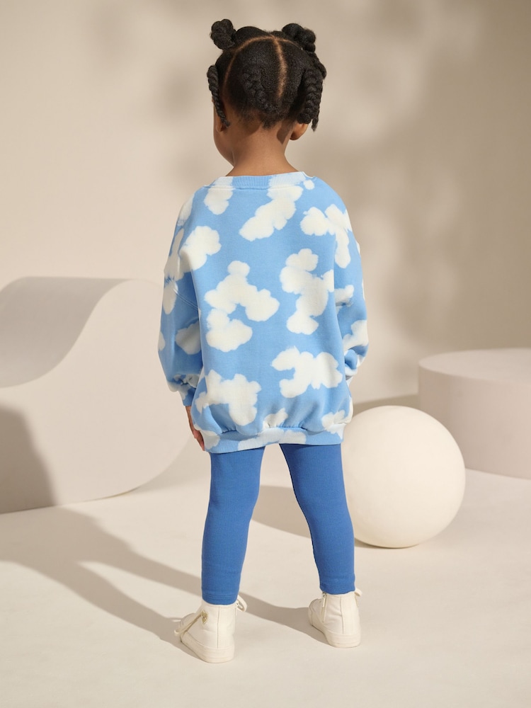 Blue Tie Dye Cloud Leggings Set (3mths-7yrs) - Image 2 of 7