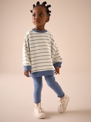 Blue Stripe Sweatshirt and Leggings Set (3mths-7yrs) - Image 1 of 9