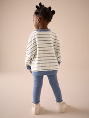 Blue Stripe Sweatshirt and Leggings Set (3mths-7yrs) - Image 2 of 9