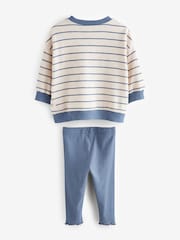 Blue Stripe Sweatshirt and Leggings Set (3mths-7yrs) - Image 7 of 9