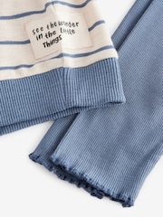 Blue Stripe Sweatshirt and Leggings Set (3mths-7yrs) - Image 8 of 9