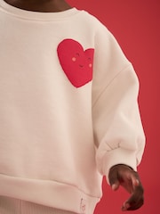 Cream Heart Sweatshirt and Wide Leg Trousers Set (3mths-7yrs) - Image 3 of 8