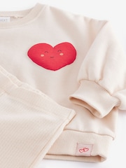 Cream Heart Sweatshirt and Wide Leg Trousers Set (3mths-7yrs) - Image 7 of 8
