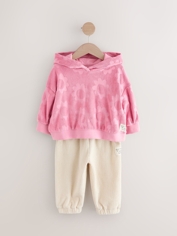 Pink Hoodie & Barrel Leg Joggers Set (3mths-7yrs) - Image 5 of 10