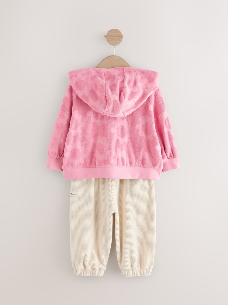 Pink Hoodie & Barrel Leg Joggers Set (3mths-7yrs) - Image 7 of 10