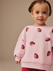 Pink/Red Ladybird Sweatshirt and Leggings Set (3mths-7yrs) - Image 2 of 7