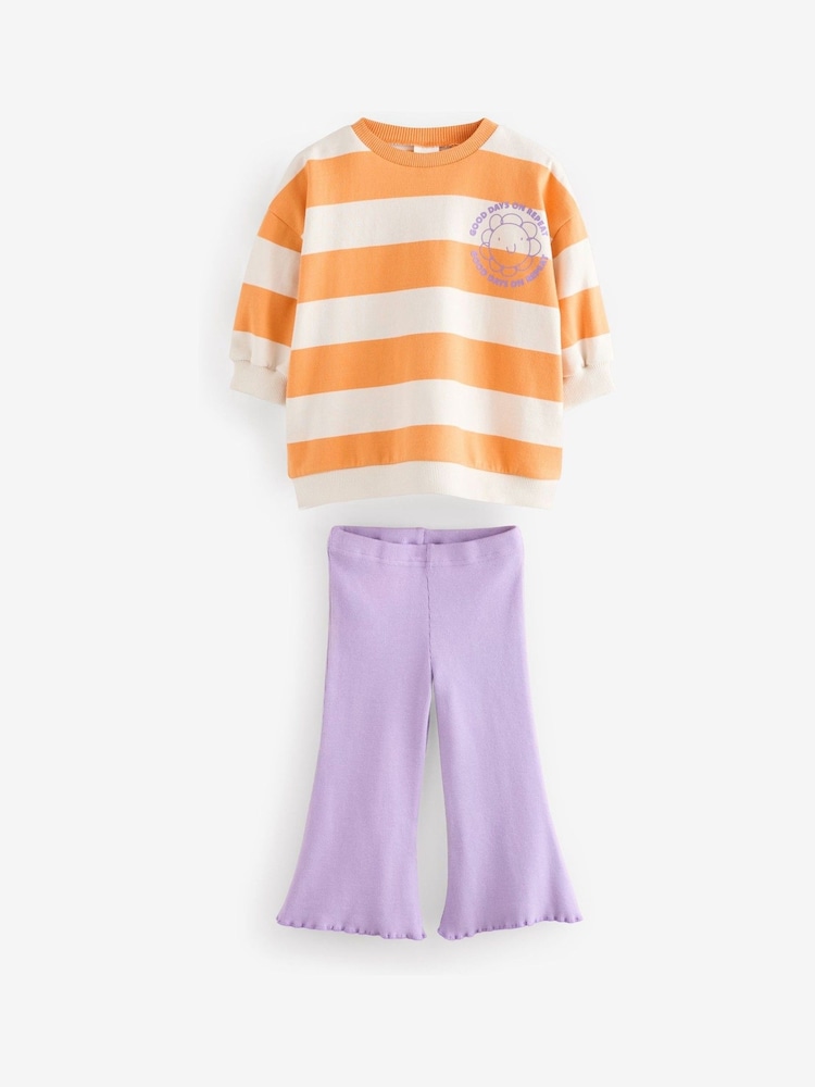 Orange Sweatshirt and Flare Leggings Set (3mths-7yrs) - Image 5 of 8