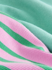 Turquoise Blue Stripe Sweatshirt and Flare Leggings Set (3mths-7yrs) - Image 6 of 7