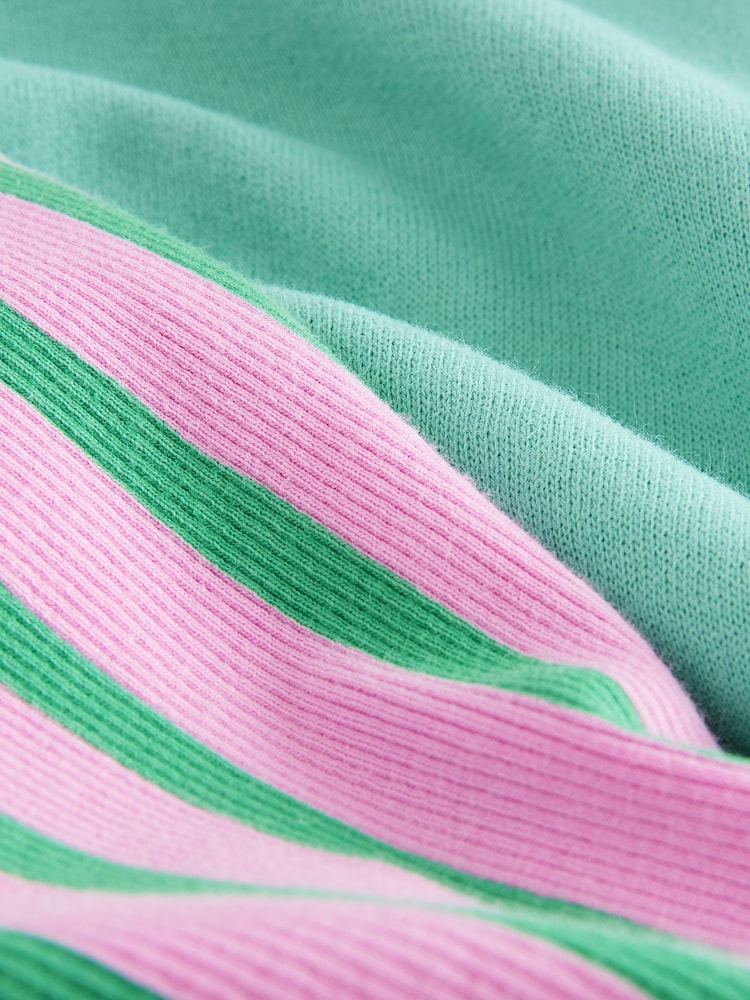 Turquoise Blue Stripe Sweatshirt and Flare Leggings Set (3mths-7yrs) - Image 6 of 7