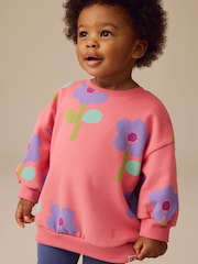 Pink Flowers Sweatshirt and Leggings Set (3mths-7yrs) - Image 4 of 9