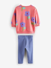 Pink Flowers Sweatshirt and Leggings Set (3mths-7yrs) - Image 7 of 9