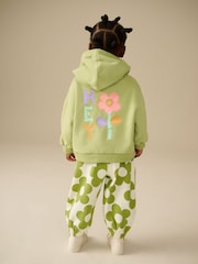 Green Flower Hoodie and Printed Joggers Set (3mths-7yrs) - Image 1 of 8