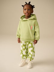 Green Flower Hoodie and Printed Joggers Set (3mths-7yrs) - Image 2 of 8