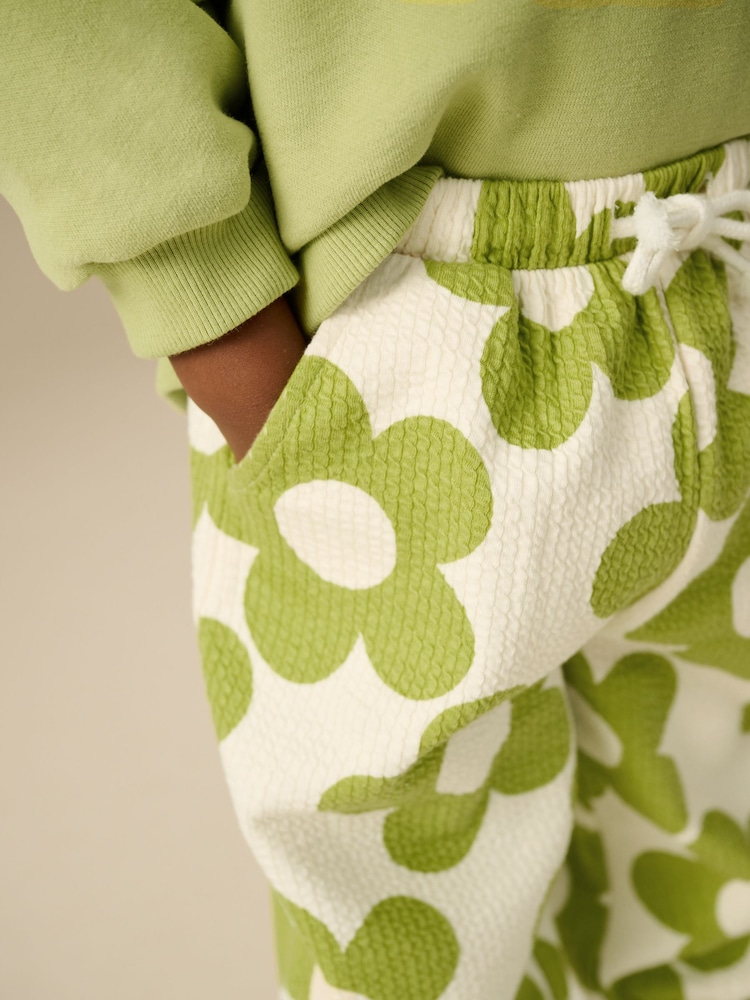 Buy Green Flower Hoodie and Printed Joggers Set (3mths-7yrs) from