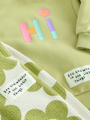 Green Flower Hoodie and Printed Joggers Set (3mths-7yrs) - Image 8 of 8