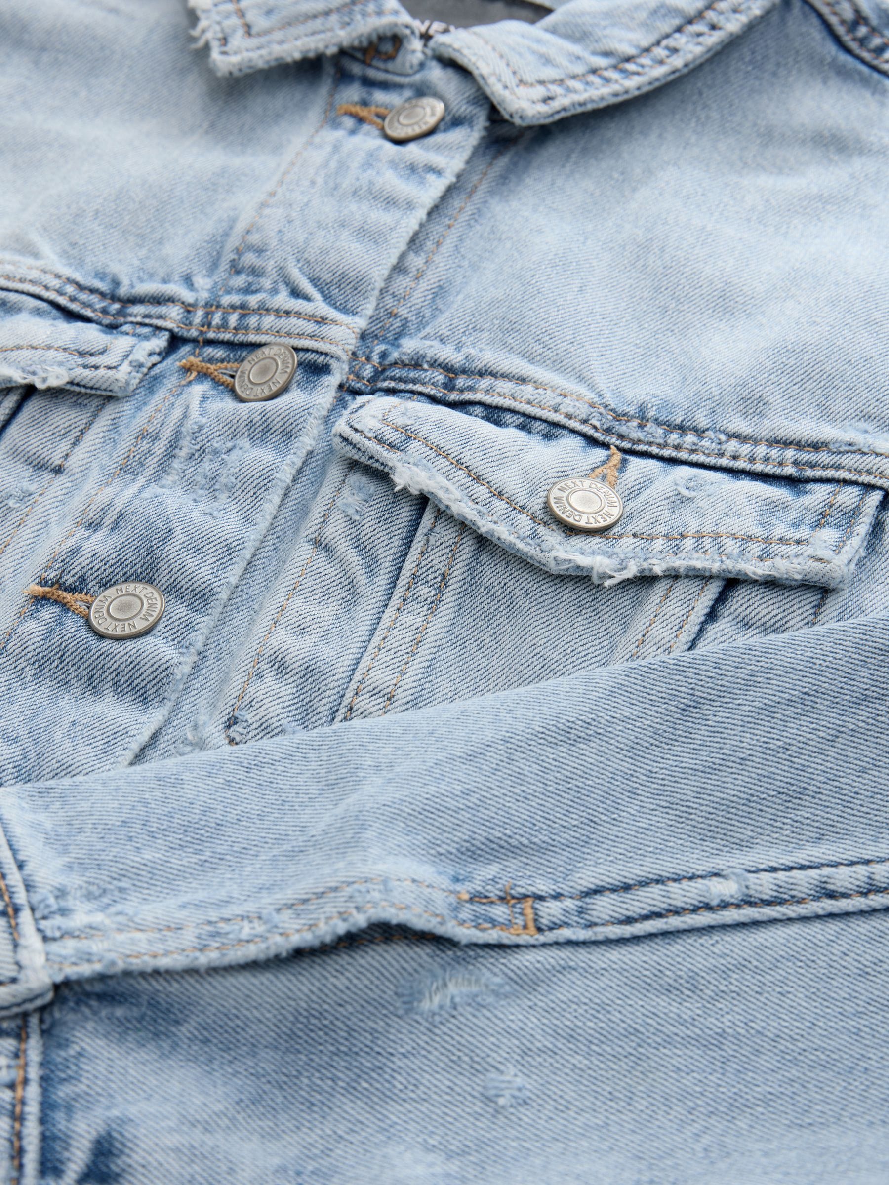Buy Bleach Fitted Denim Trucker 100% Cotton Jacket from Next USA