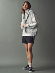 adidas originals Black 3 Stripe Denim Firebird 100% Cotton Shorts - Image 4 of 5