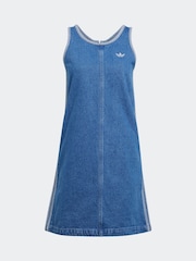 adidas originals Blue 3 Stripw Denim 100% Cotton Dress - Image 10 of 10