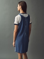 adidas originals Blue 3 Stripw Denim 100% Cotton Dress - Image 4 of 10
