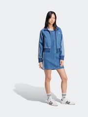 adidas originals Blue 3 Stripw Denim 100% Cotton Dress - Image 7 of 10