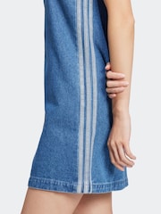 adidas originals Blue 3 Stripw Denim 100% Cotton Dress - Image 9 of 10