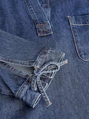 Dunkelblau - Denim-Hemd in lockerem, leichtem Stil - Bild 8 von 8