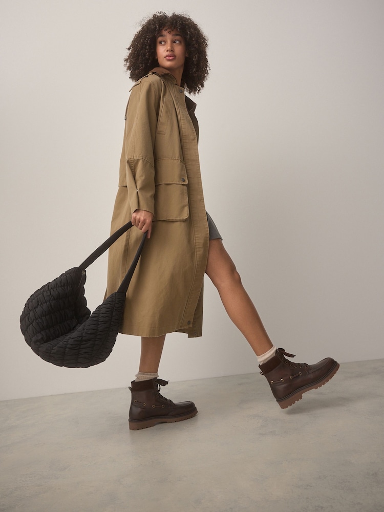 Brown Leather Forever Comfort® Boat Lace-Up Boots - Image 3 of 10