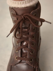 Brown Leather Forever Comfort® Boat Lace-Up Boots - Image 5 of 10