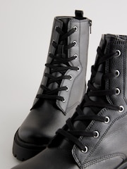 Black Forever Comfort® Chunky Lace-Up Ankle Boots - Image 12 of 13