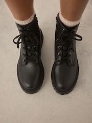 Black Forever Comfort® Chunky Lace-Up Ankle Boots - Image 4 of 13
