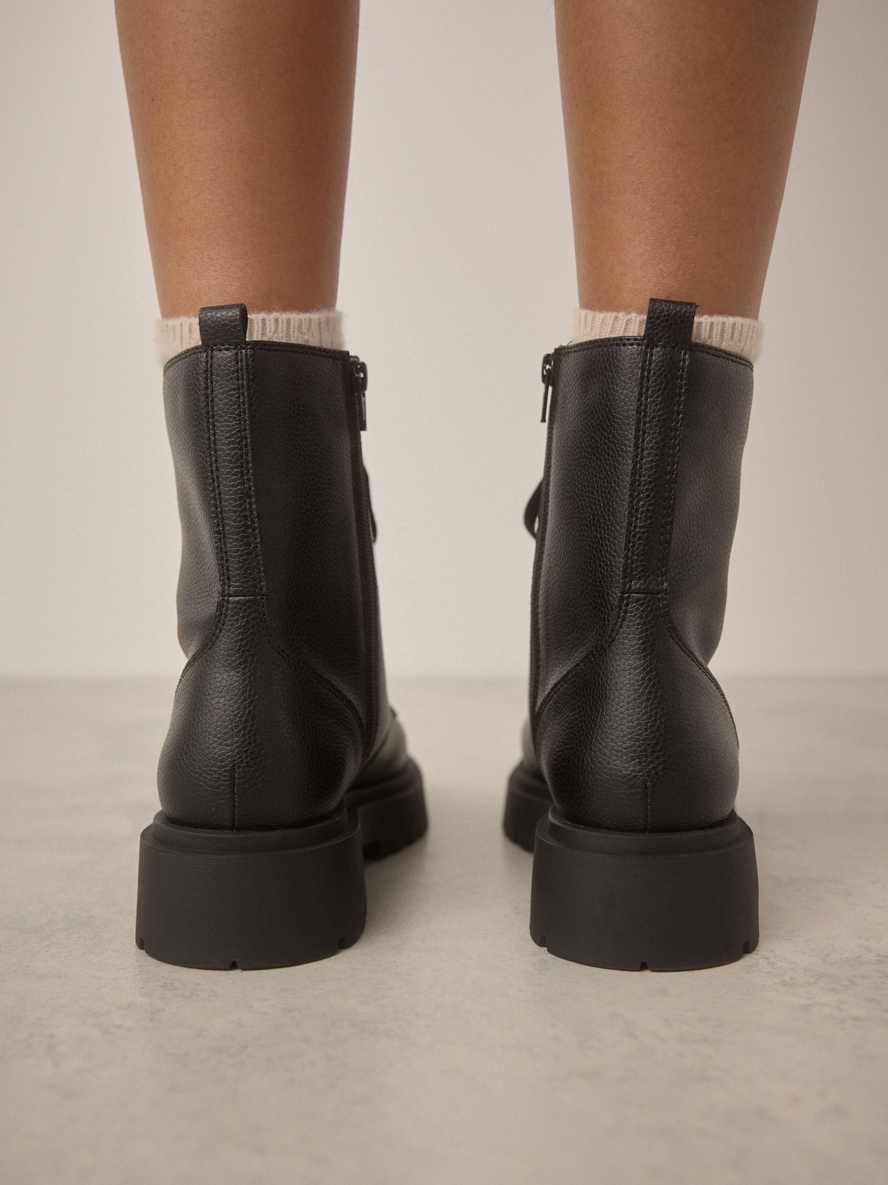 Buy Black Forever Comfort® Chunky Lace-Up Ankle Boots from Next Canada