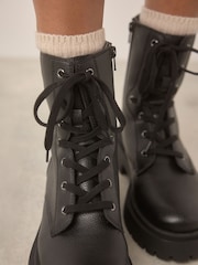 Black Forever Comfort® Chunky Lace-Up Ankle Boots - Image 8 of 13