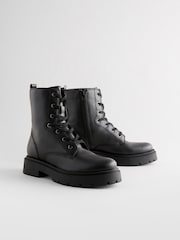 Black Forever Comfort® Chunky Lace-Up Ankle Boots - Image 9 of 13