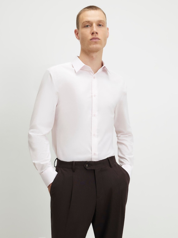 River Island White Long Sleeve Slim Fit Shirt - Image 1 of 4 River Island White Long Sleeve Slim Fit Shirt - Image 1 of 4
