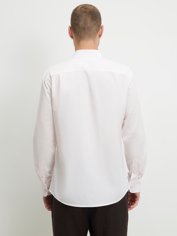 River Island White Long Sleeve Slim Fit Shirt - Image 2 of 4 River Island White Long Sleeve Slim Fit Shirt - Image 2 of 4