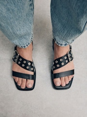Black Forever Comfort® Buckle Strap Sandals - Image 4 of 11