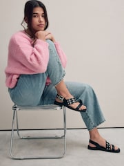 Black Forever Comfort® Buckle Strap Sandals - Image 5 of 11