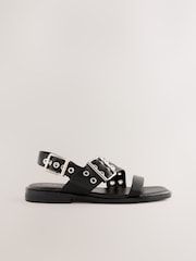 Black Forever Comfort® Buckle Strap Sandals - Image 8 of 11