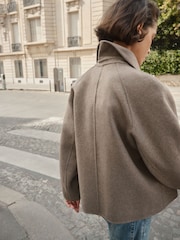 BHOEM Taupe Brown Balloon Sleeve Wool Blend Jacket - Image 3 of 4