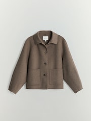 BHOEM Taupe Brown Balloon Sleeve Wool Blend Jacket - Image 4 of 4