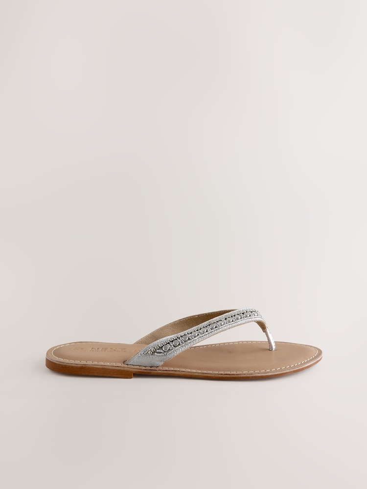 Métallique - Sandales à entredoigt perles Forever Comfort® - Image 7 of 9
