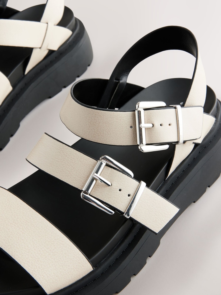 عاجي - Chunky Buckled Sandals - صورة 2 من 7