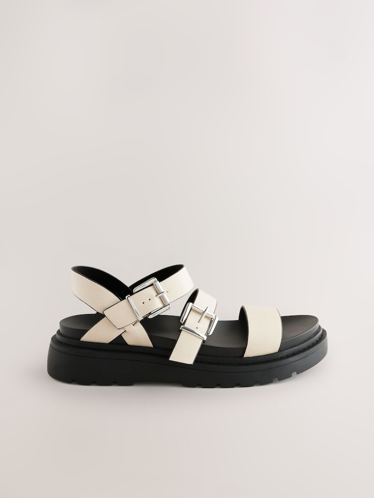 عاجي - Chunky Buckled Sandals - صورة 7 من 7