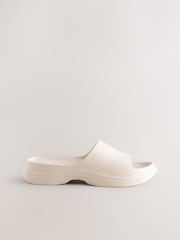 Cream White Chunky Beach Sliders Sandals - Image 5 of 9