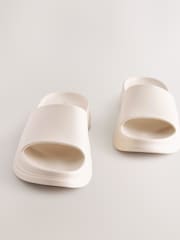 Cream White Chunky Beach Sliders Sandals - Image 7 of 9