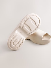 Cream White Chunky Beach Sliders Sandals - Image 8 of 9