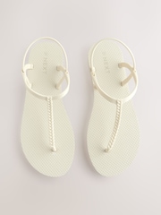 Bone Beach Plaited Toe Thong Sandals - Image 1 of 9