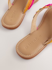 Pink Standard/Wide Fit Forever Comfort® Beaded Toe Thong Sandals - Image 5 of 7